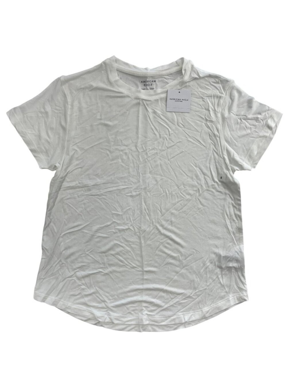 American Eagle Soft & Sexy White Crew Neck Short Sleeve T-Shirt Women's Sz S NWT